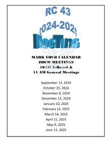 RC 43 TRIF MEETING SCHEDULE